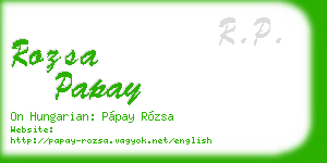 rozsa papay business card
