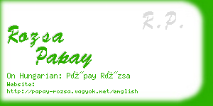 rozsa papay business card